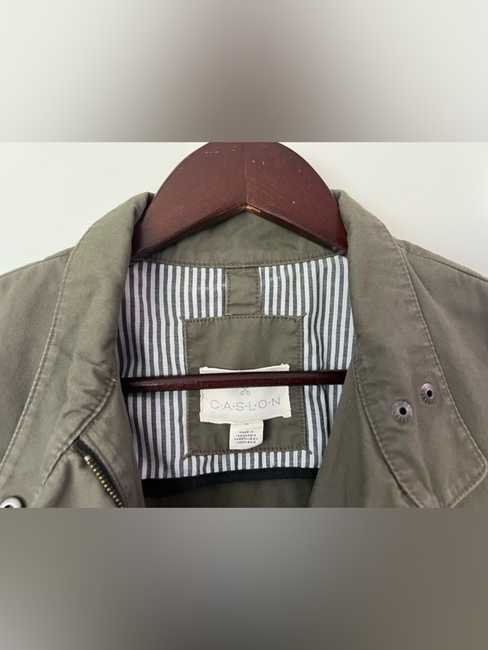 Women’s Caslon Nordstrom Olive Green Utility Jacket with Drawstring Waist Med - Picture 4 of 7